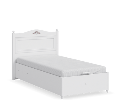 Rustic White Bed With Base