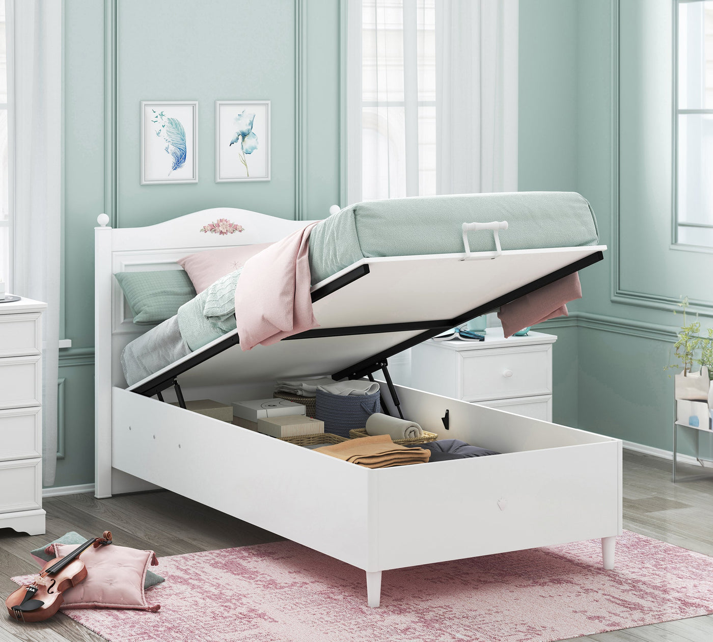 White Rusted Bed Rustic White Bed With Base – Cilek World