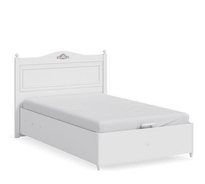 Rustic White Bed With Base