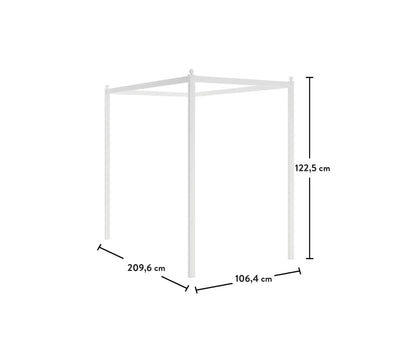 Rustic White Bed Canopy Pole (100x200 cm)