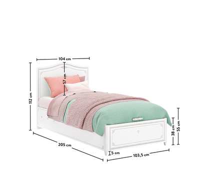 Selena Grey Bed With Base (100x200 cm)