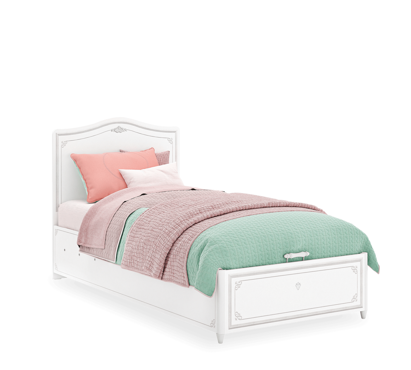 Selena Grey Bed With Base