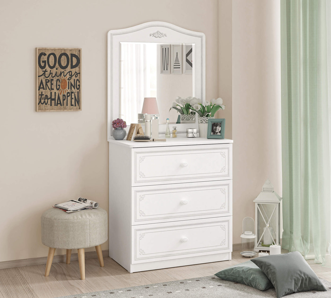 Selena Grey Dresser Mirror