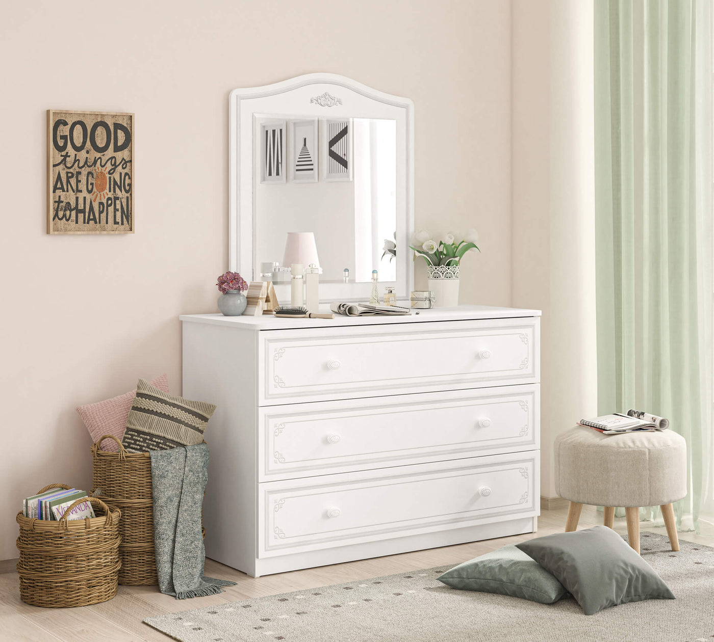Selena Grey Dresser Mirror