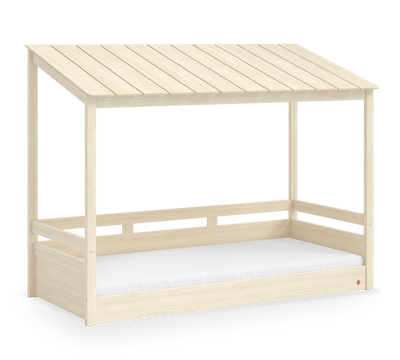 Montes Natural Pencereli Wooden Roof Bed (90x200 cm)