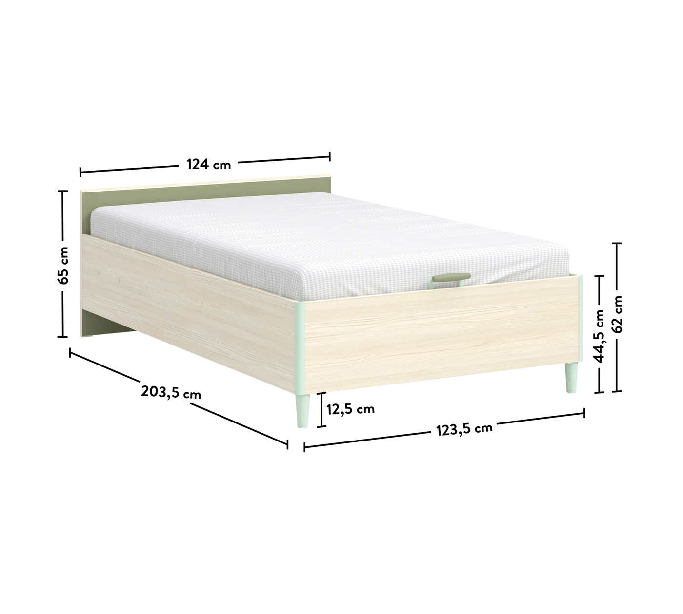 Montes Natural Headless Bed With Base