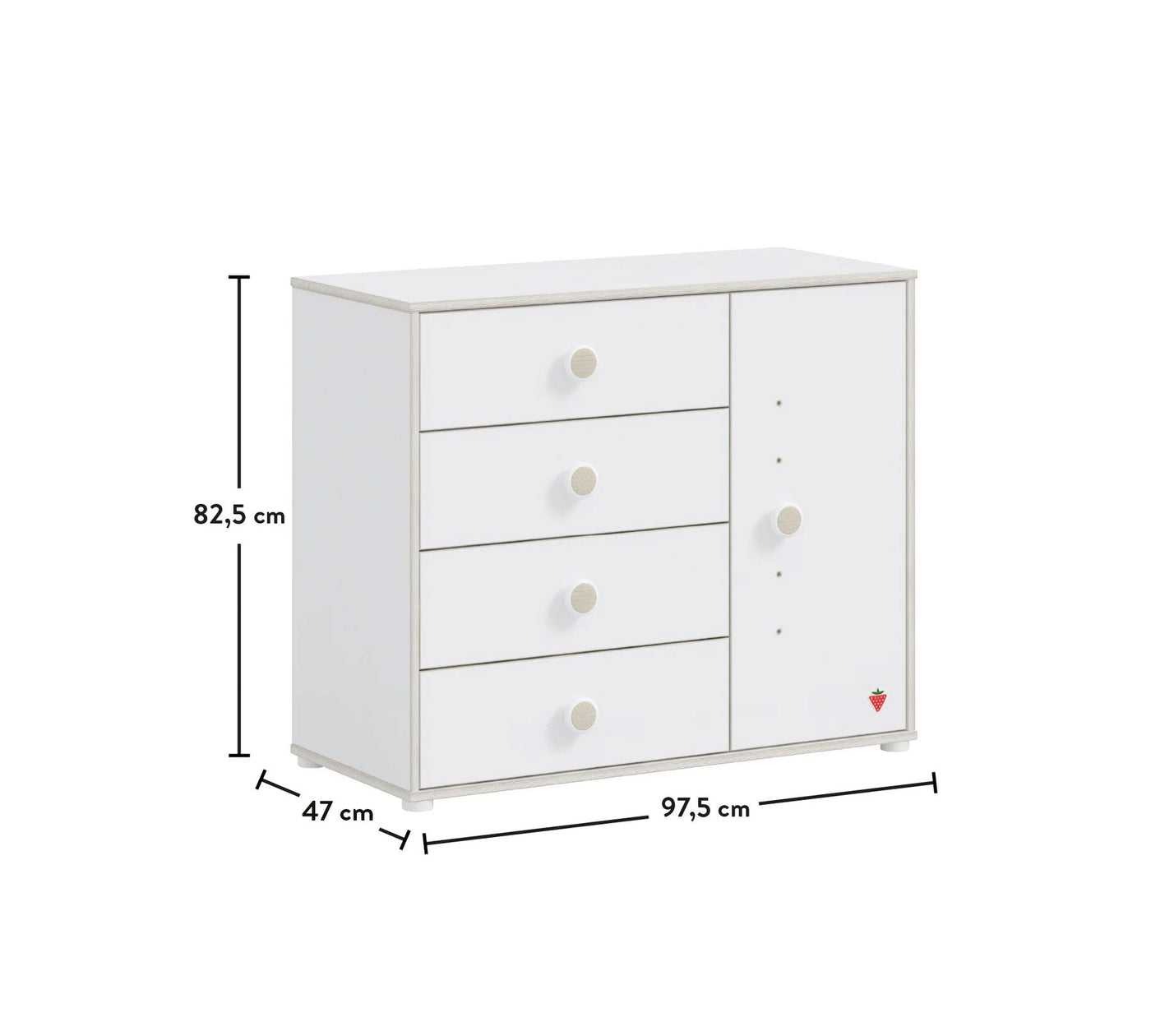 Montes White Dresser With Cover