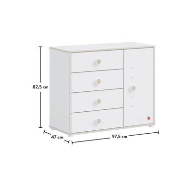 Montes White Dresser With Cover