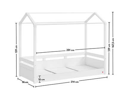 Montes White سرير بسقف مستوي  (90x200 سم)