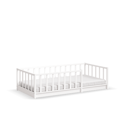 Montes White Bed Without Roof (90x190 cm)