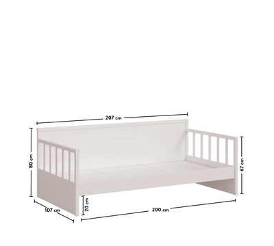 Daybed Bed Without Roof (Montes White)(100x200 cm)
