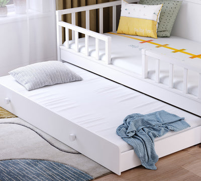 Daybed Bed Without Roof-Montes White (With Pull-out Bed)(100x200 cm)