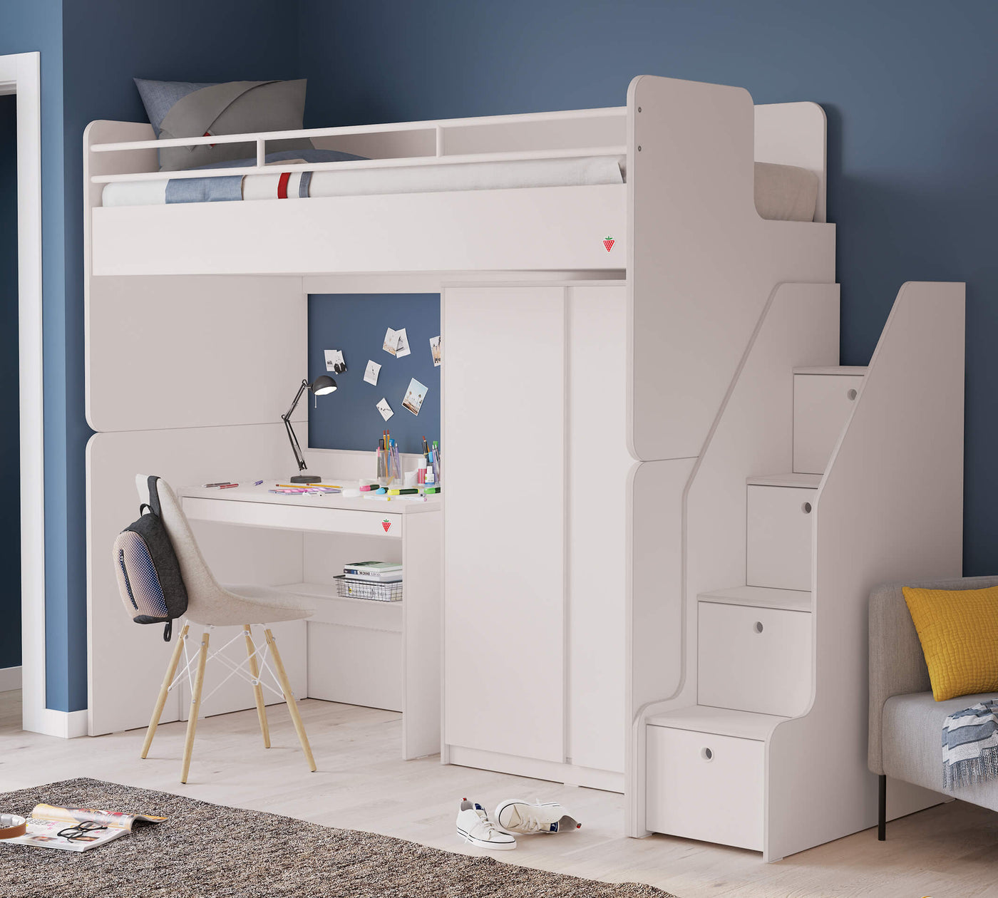 Studio Staircase With Cabinet White