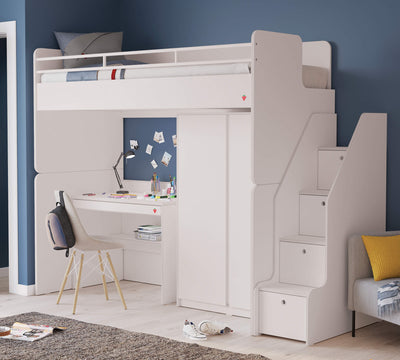 Studio Staircase With Cabinet White