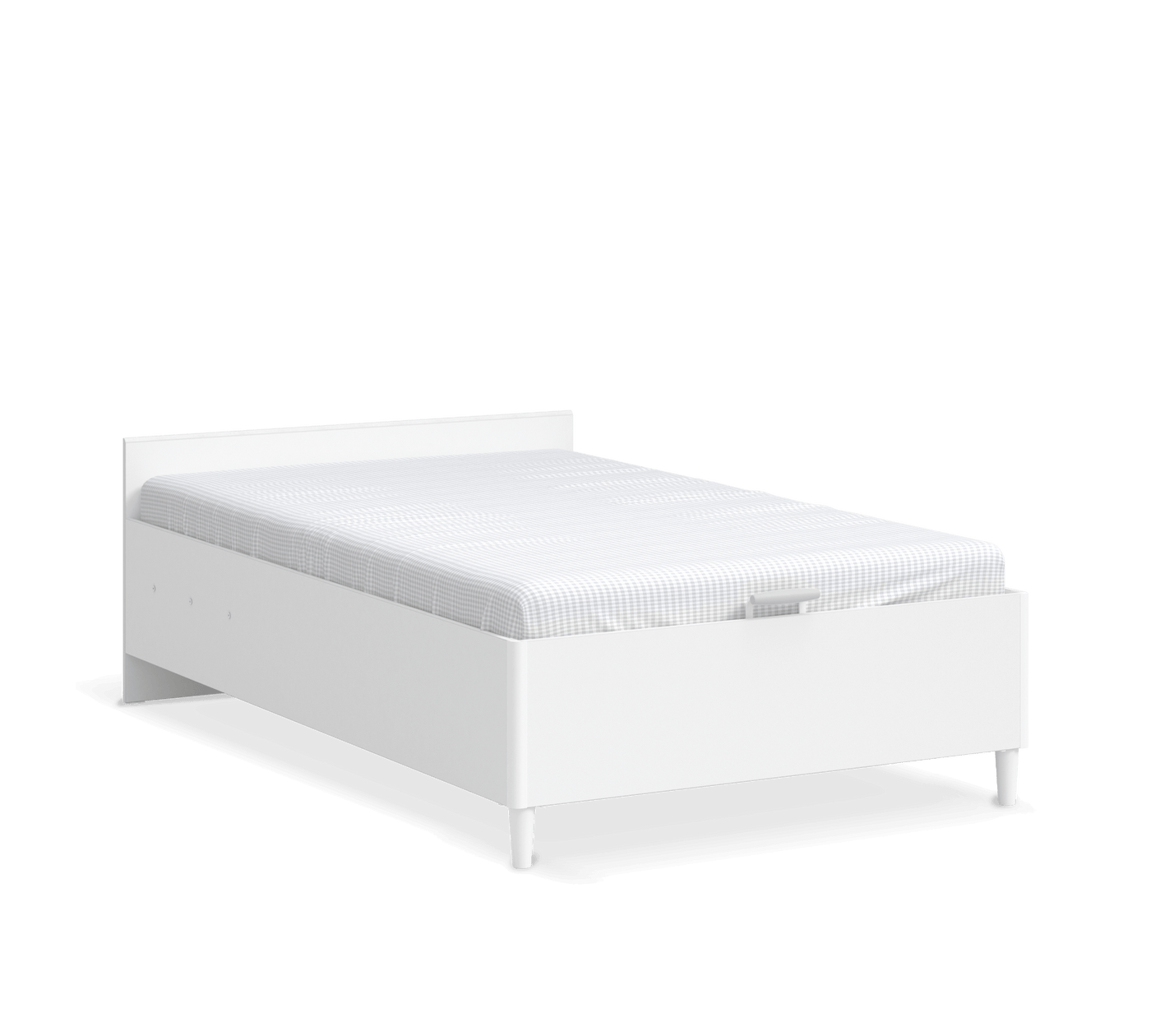 Montes White Headless Bed With Base (120x200 cm)