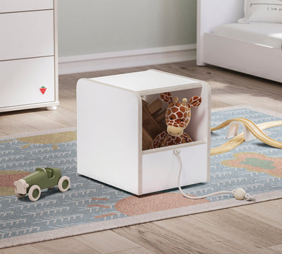 Montes White Toy Box/puff