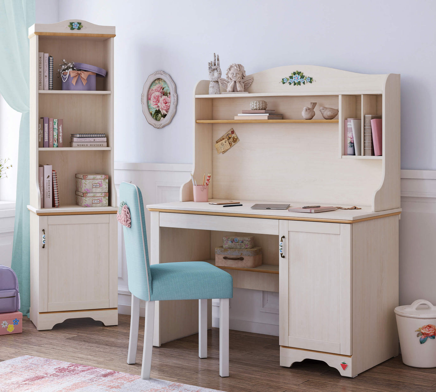 Flora (New) Study Desk With Unit