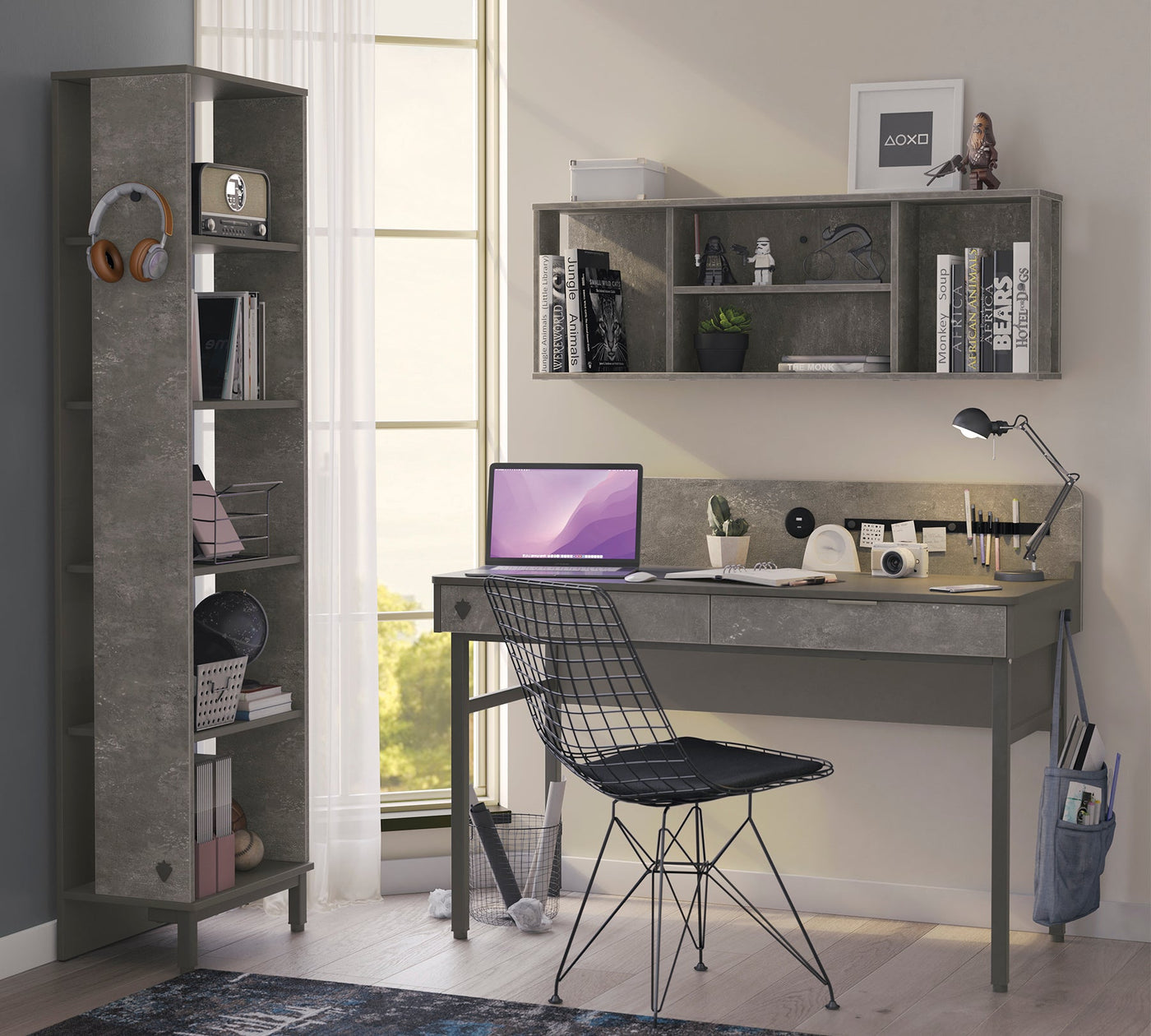 Space Gray Wall Unit