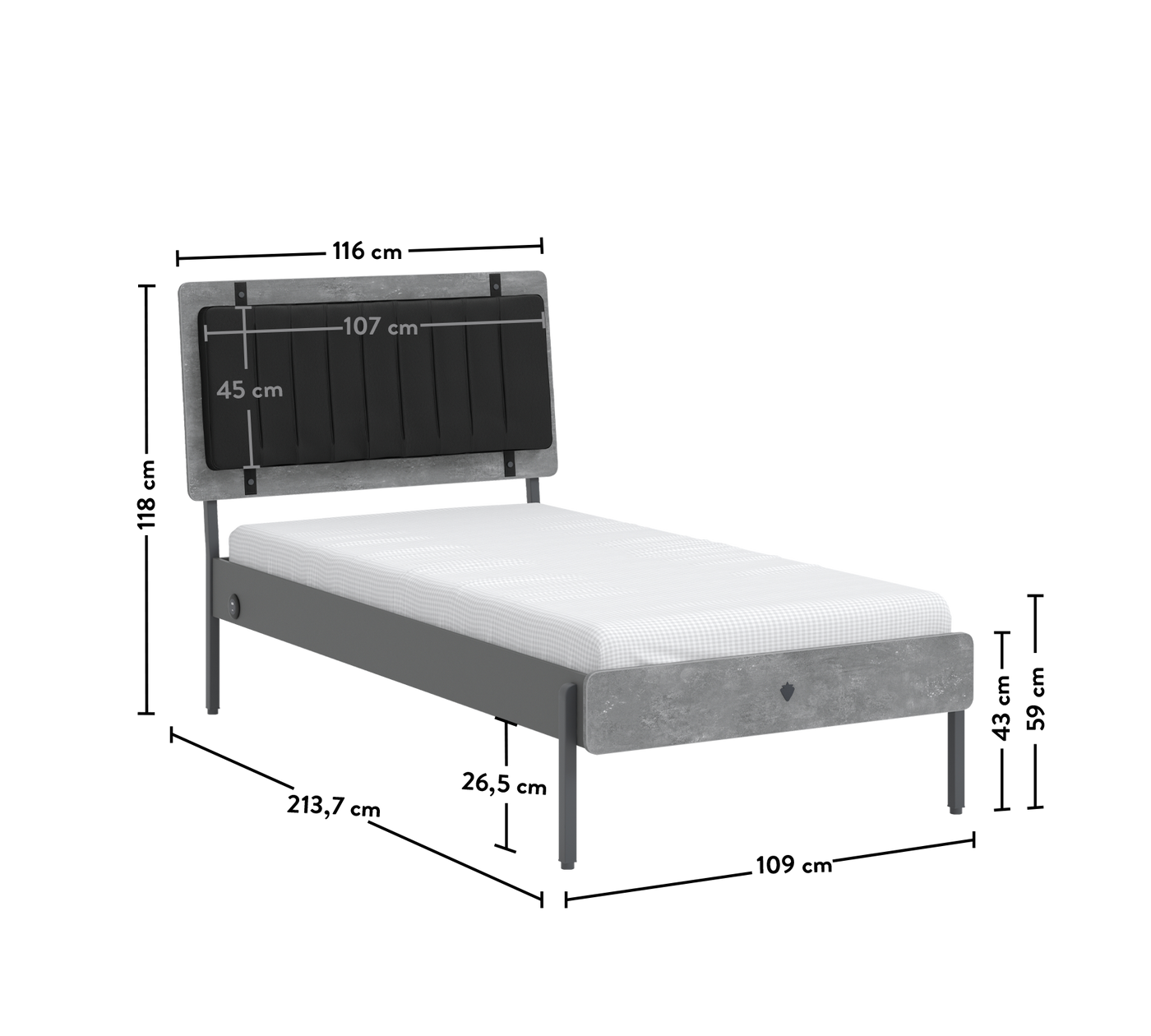 Space Gray Bed