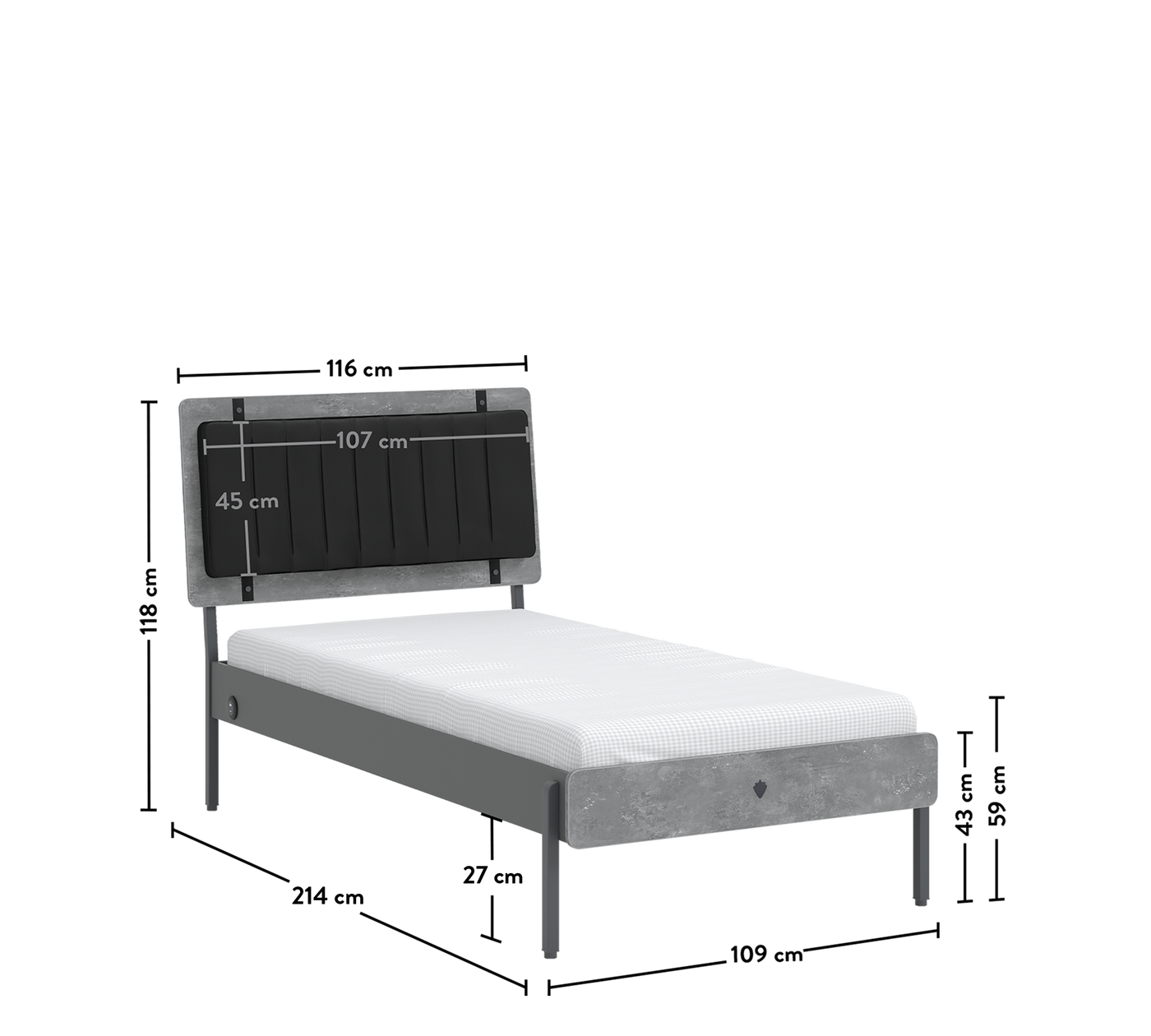 Space Gray Bed