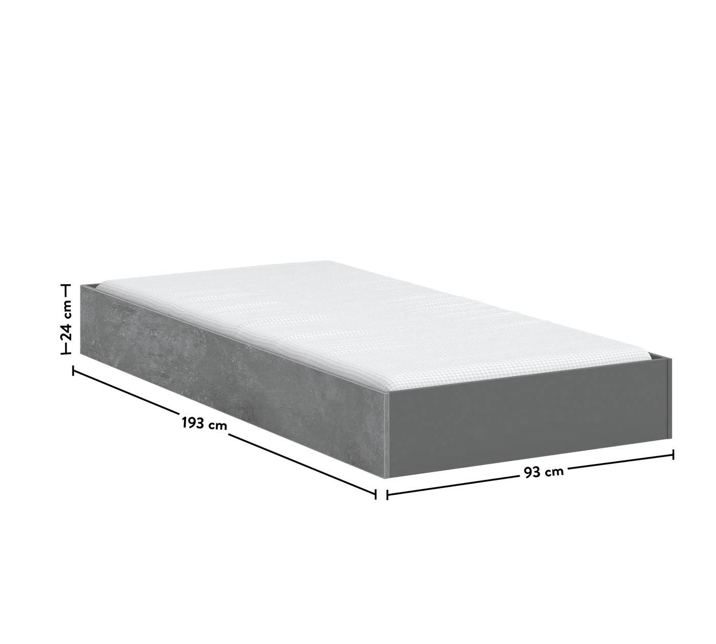 КРОВАТЬ ВЫДВИЖНАЯ SPACE GREY (90x190 см)