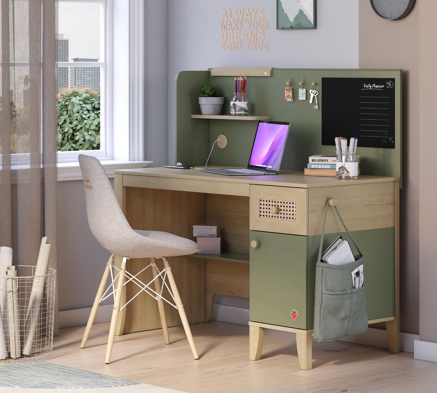 Loof Study Desk With Unit