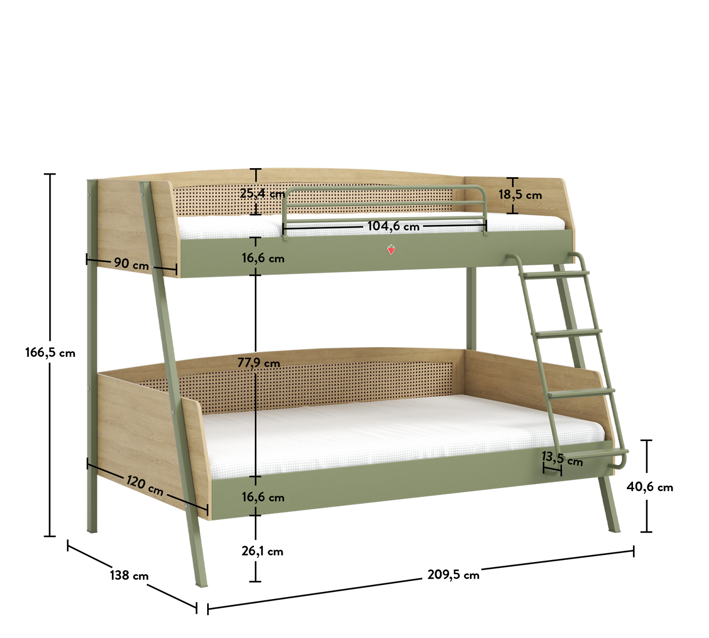 Loof Large Bunk Bed (90x200-120x200 cm)