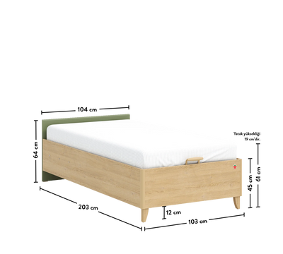 Loof Headless Bed With Base (100x200 cm)