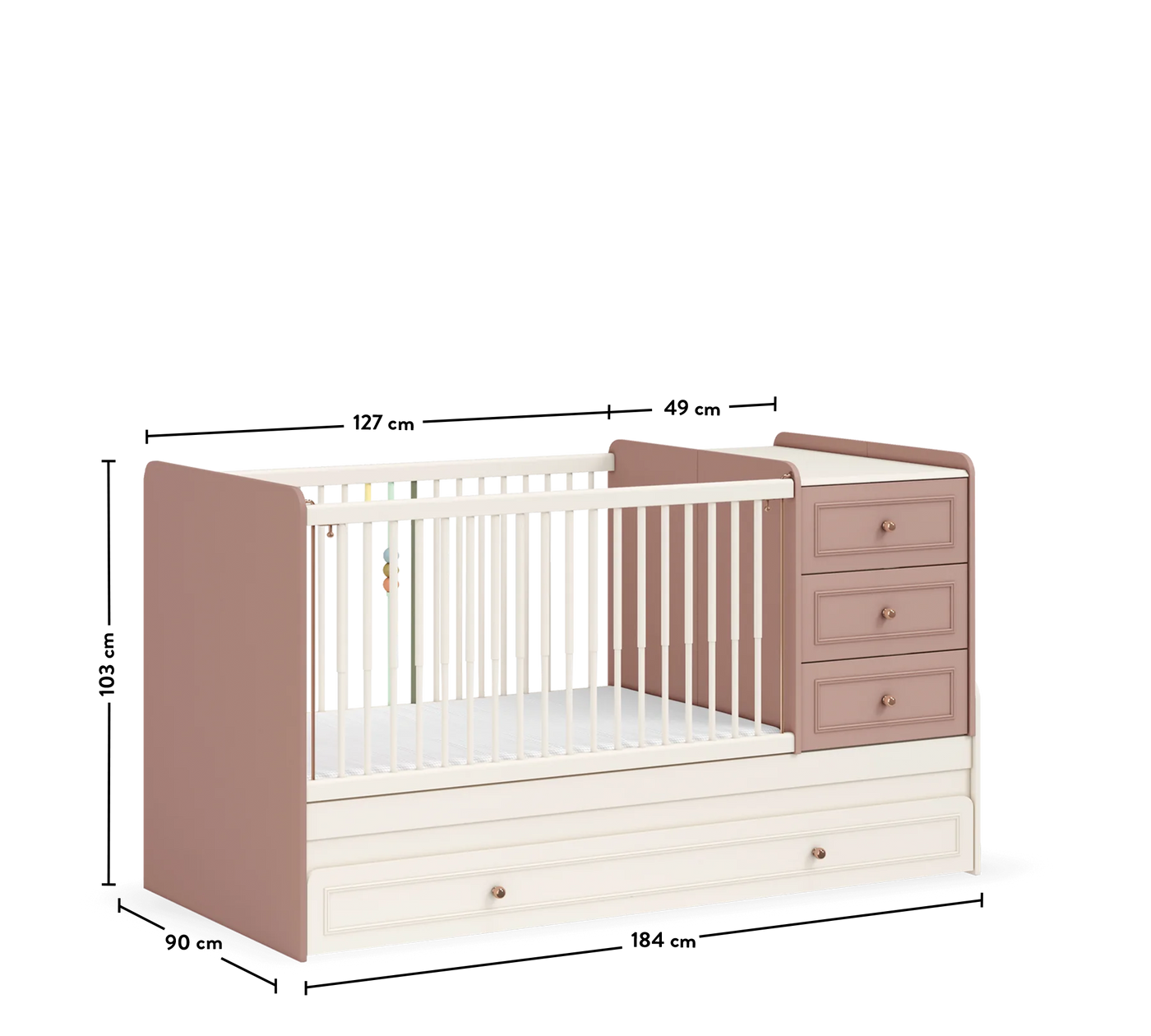 Baby Elegance Sl Convertible Baby Bed (With Parent Bed) (80x180 cm)