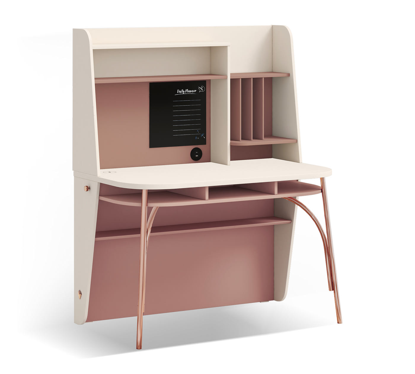 Elegance Metal Legged Study Desk (With Tall Study Unit)