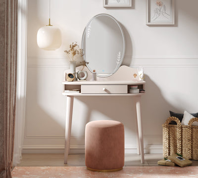 dressing table ivory Lebrone 94.47in Ivory Dressing Table With 9 Drawers, Living Room Drawer Cabinet With Large Storage Space