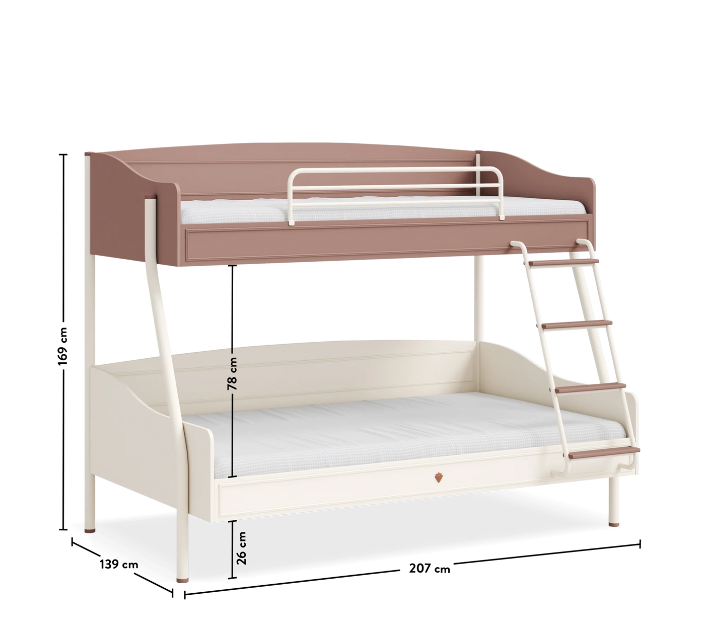 Elegance سرير طوابق حجم كبير (90x200-120x200)