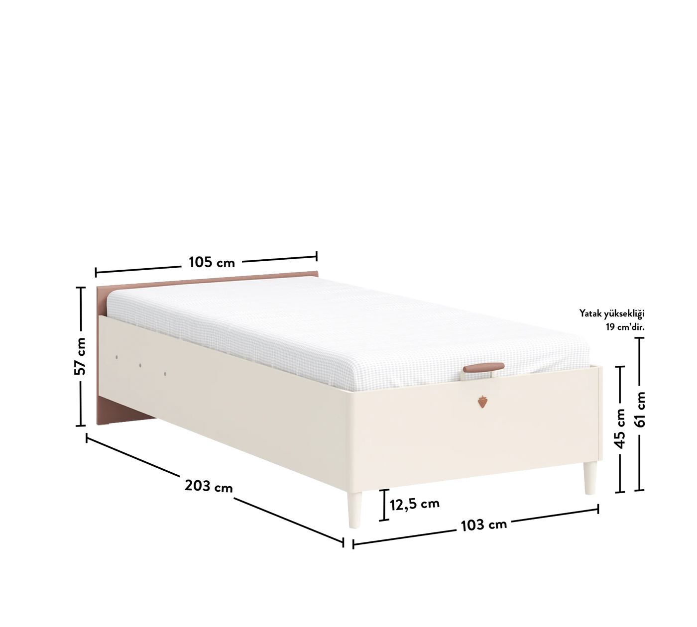 Elegance Headless Bed With Base (100x200 cm)
