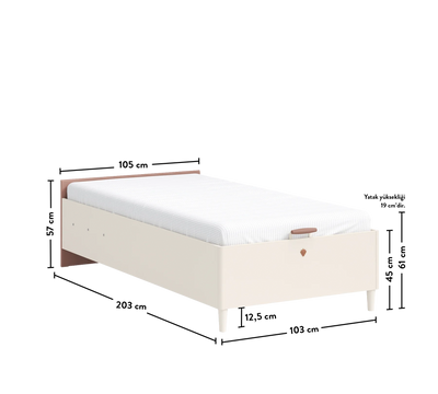 Elegance Headless Bed With Base (100x200 cm)
