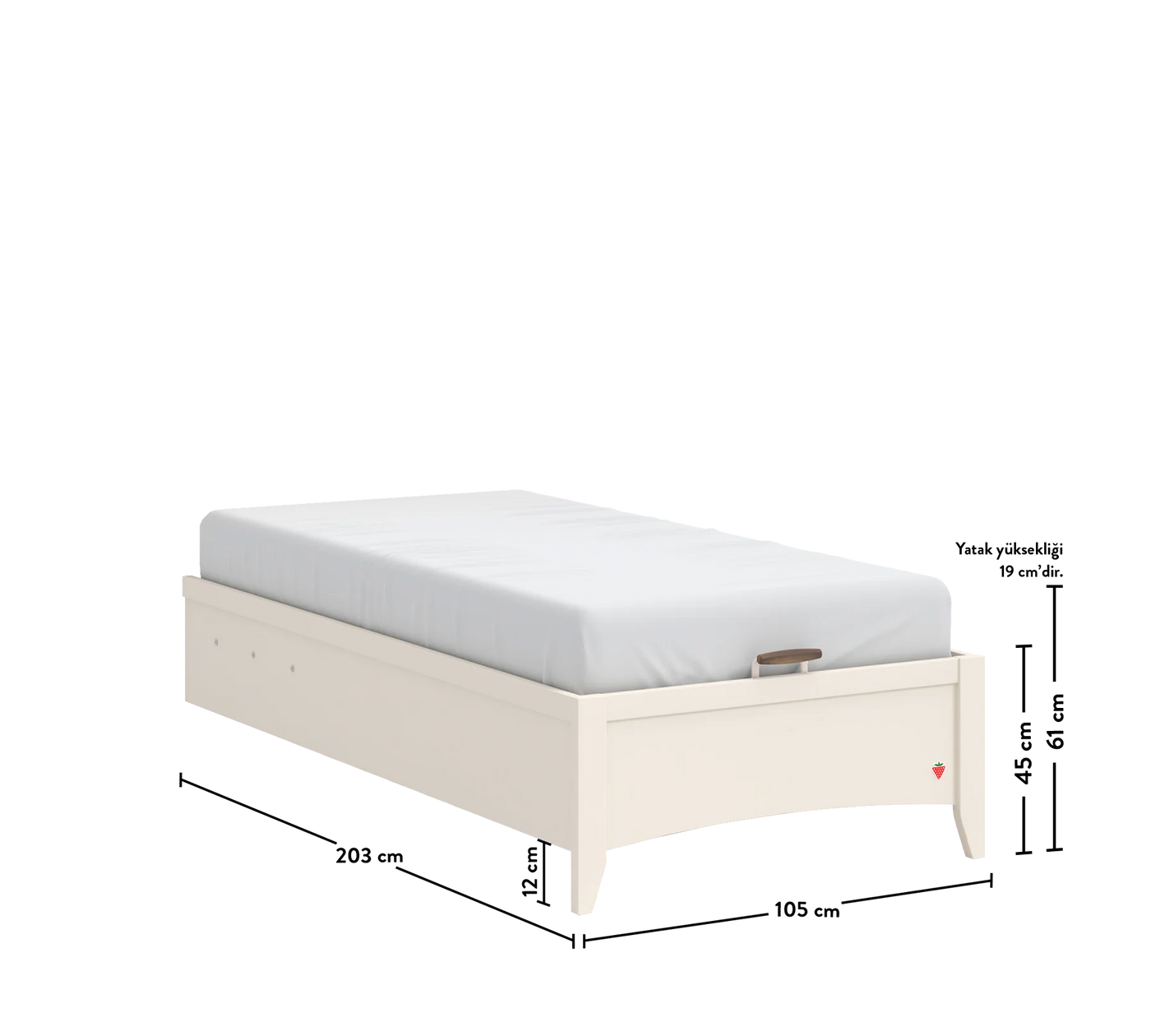 Lapel Headless Bed With Base (100x200 cm)