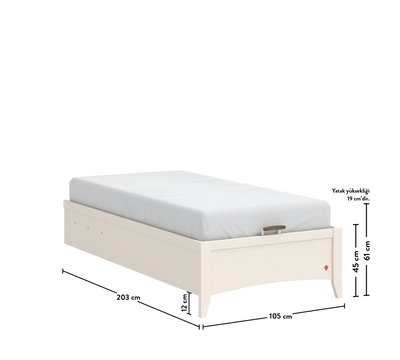 Lapel Headless Bed With Base (100x200 cm)