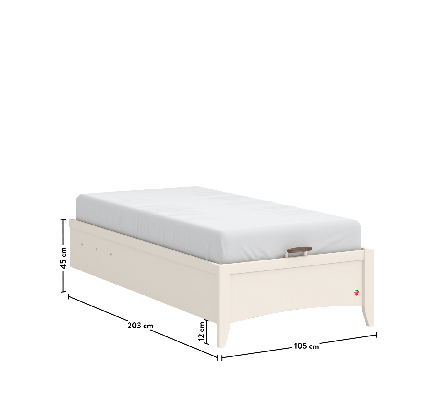 Lapel Headless Bed With Base (100x200 cm)