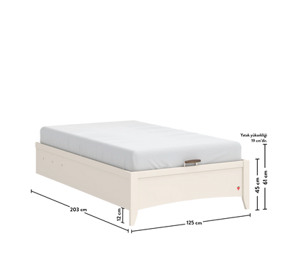 Lapel Headless Bed With Base (120x200 cm)