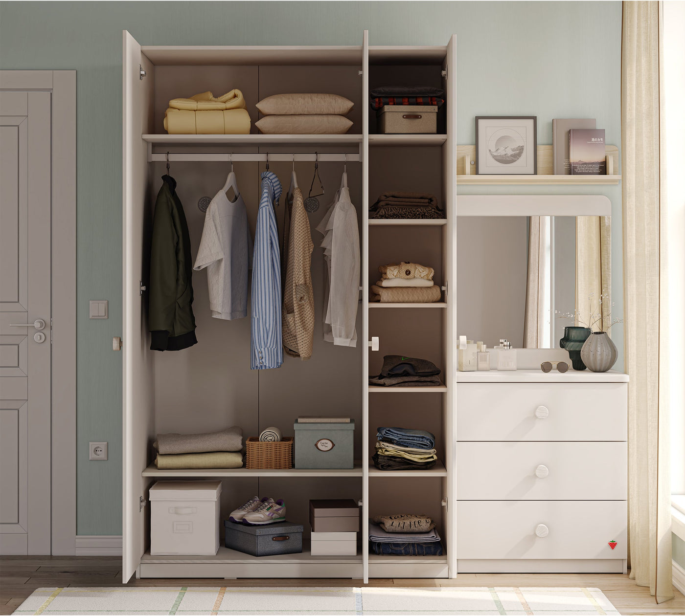 Varia 3 Doors Line Wardrobe