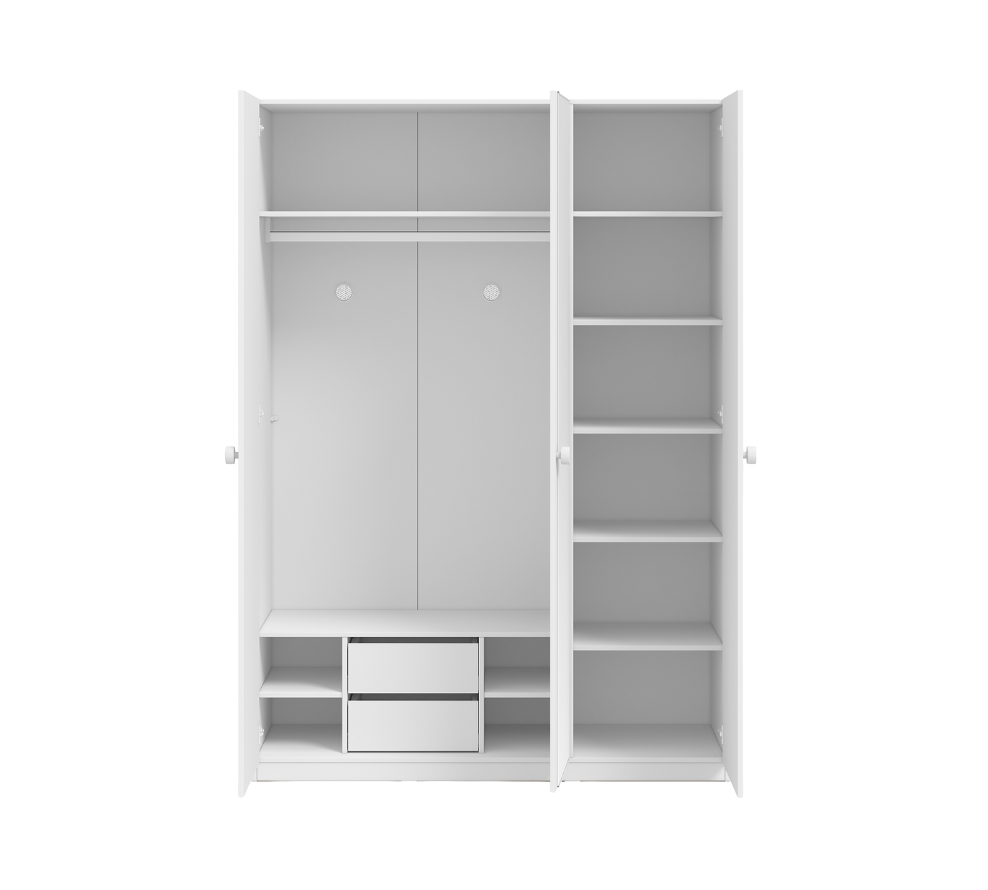 Varia White 3 Doors Wardrobe With Mirror