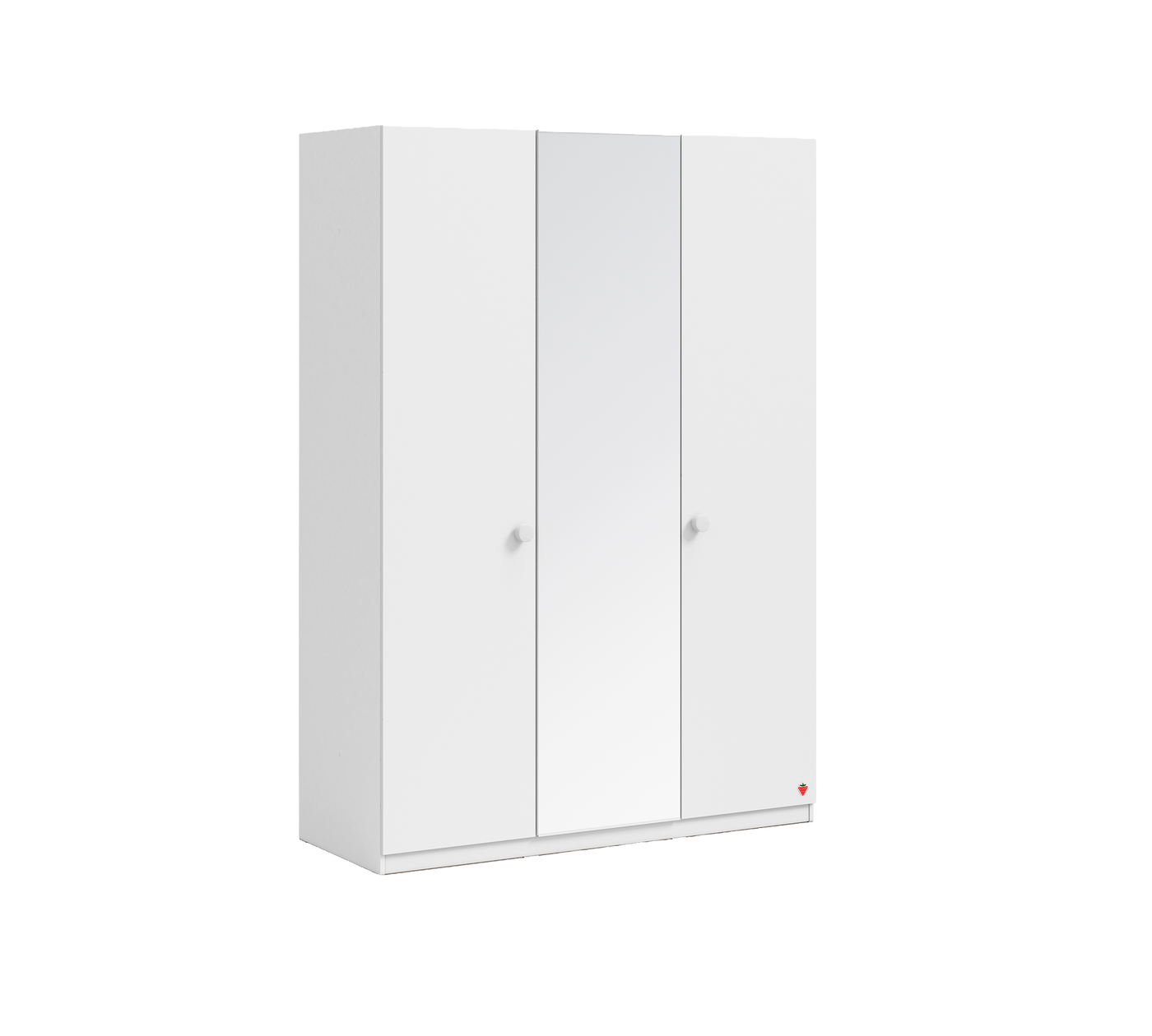 Varia White 3 Doors Wardrobe With Mirror