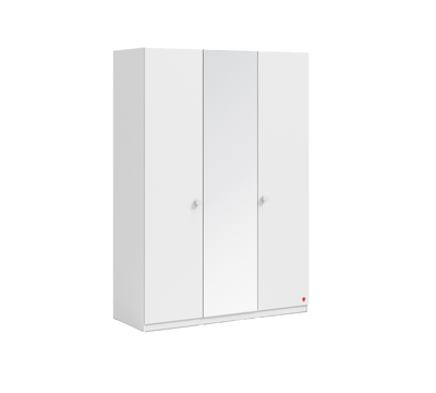Varia White 3 Doors Wardrobe With Mirror