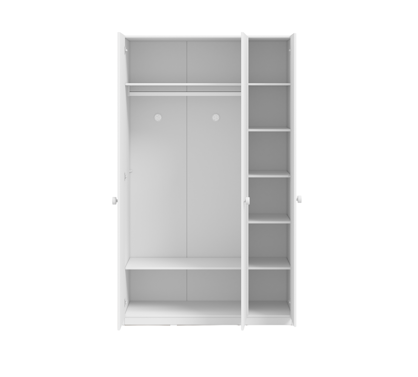 Varia White 3 Doors Line Wardrobe