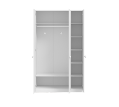 Varia White 3 Doors Line Wardrobe