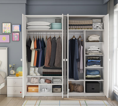 Varia White 4 Doors Wardrobe