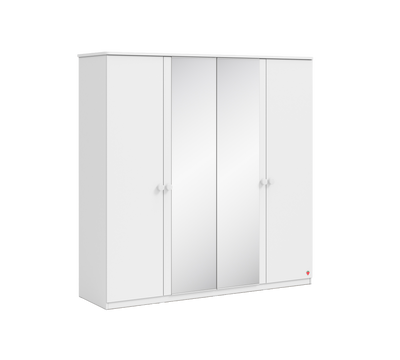 Varia White 4 Doors Wardrobe