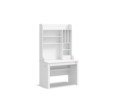 Varia White Small Study Desk (With Tall Study Unit)