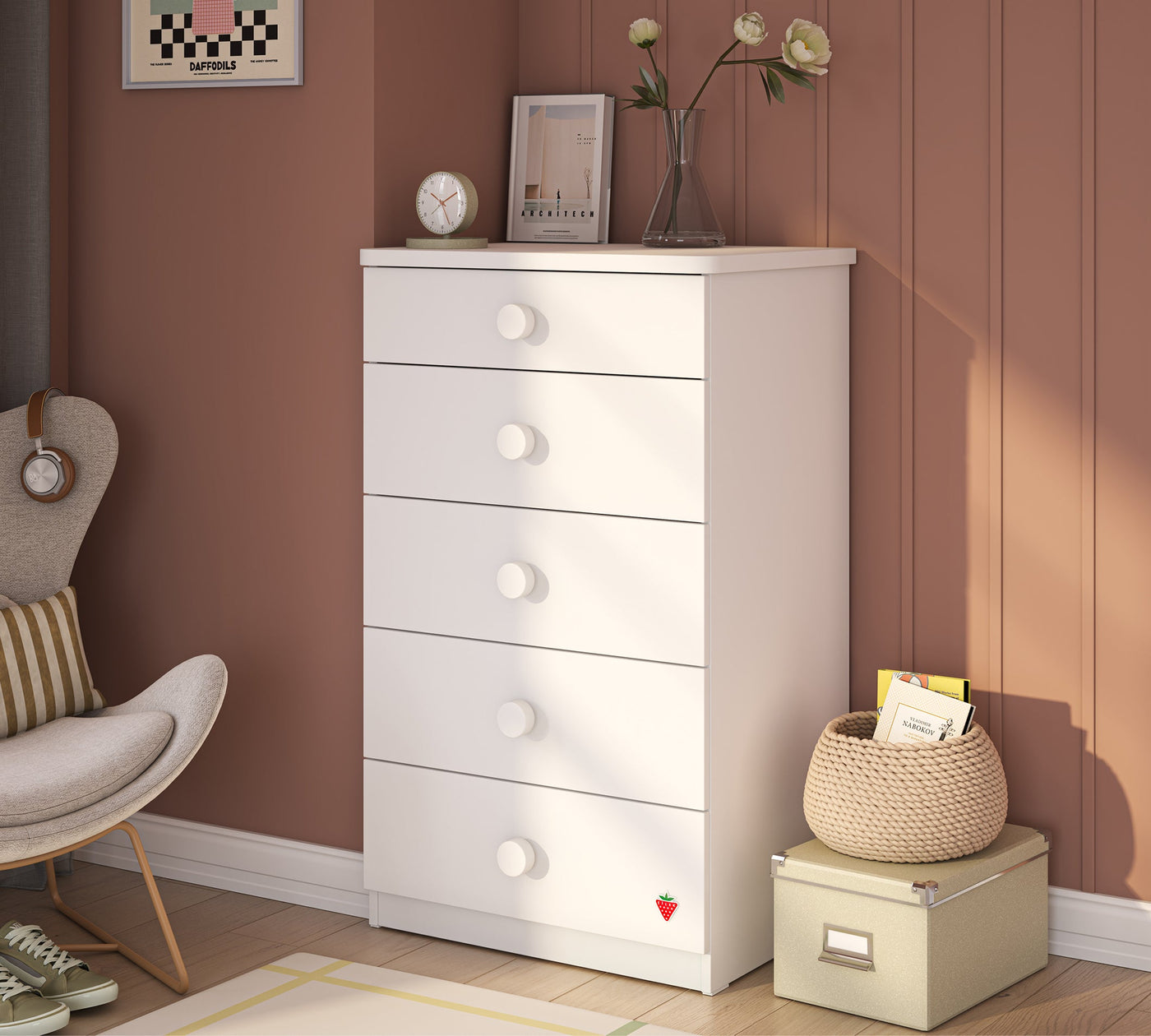 Varia White Tall Dresser