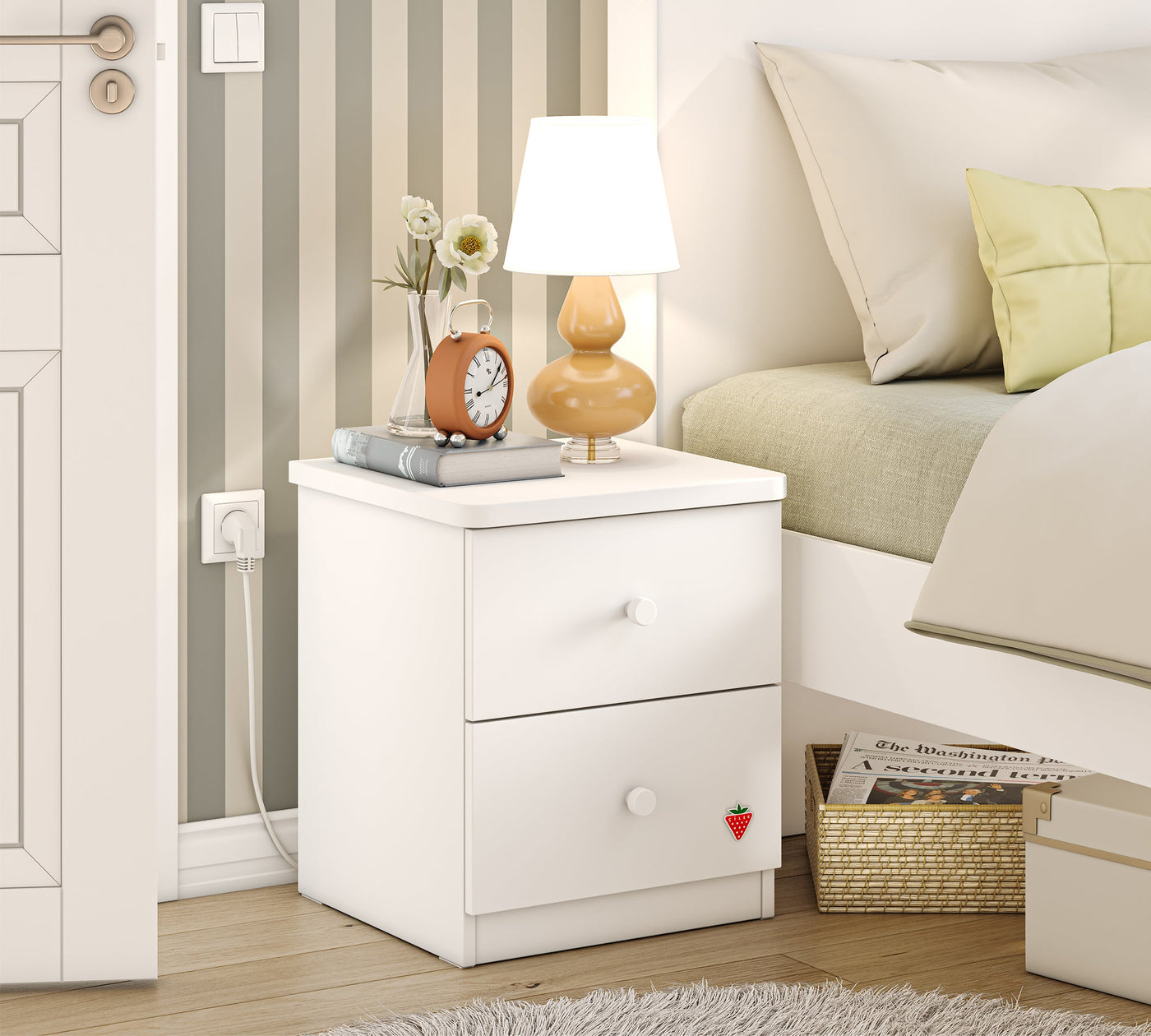 Varia White Nightstand