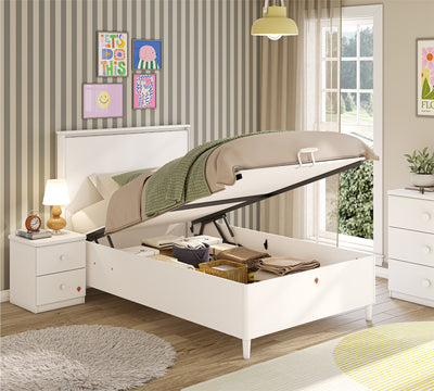 Varia White Bed With Base